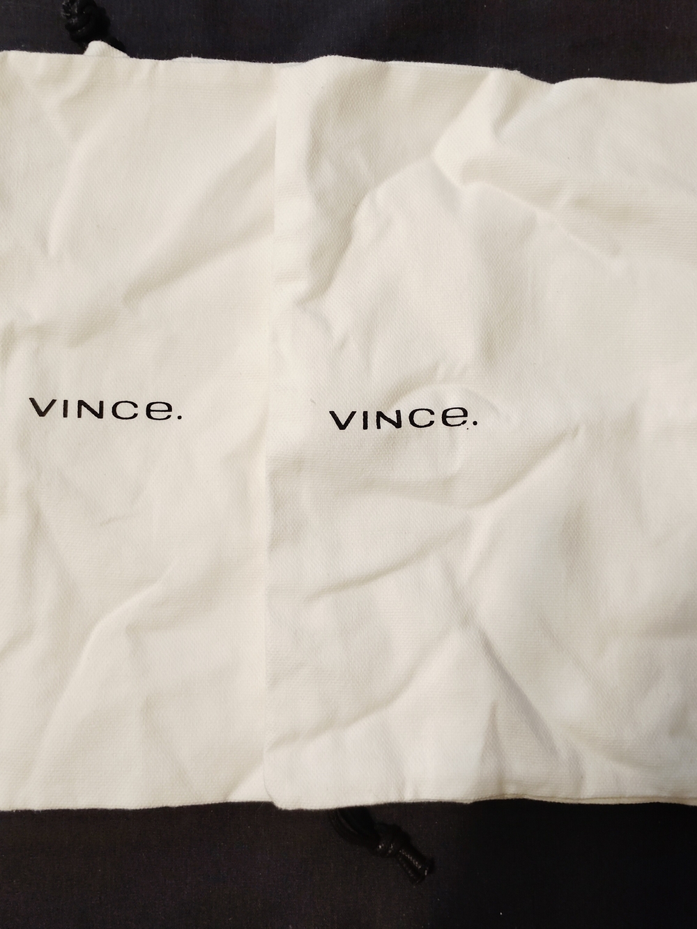 2pc Vince  Cream And Black Drawstring Dust Cover Bag